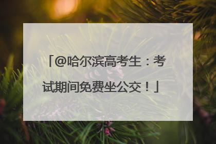 @哈尔滨高考生：考试期间免费坐公交！