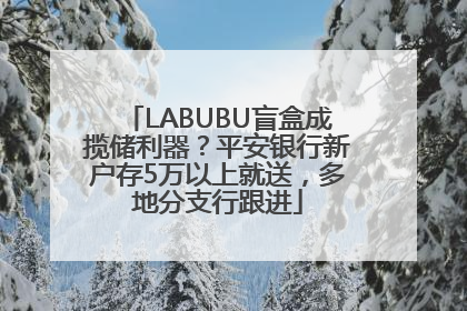 LABUBU盲盒成揽储利器？平安银行新户存5万以上就送，多地分支行跟进